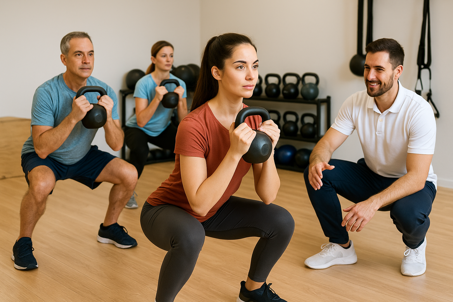grupo de personas realizando una clase de entrenamiento funcional en FisioandTherapies