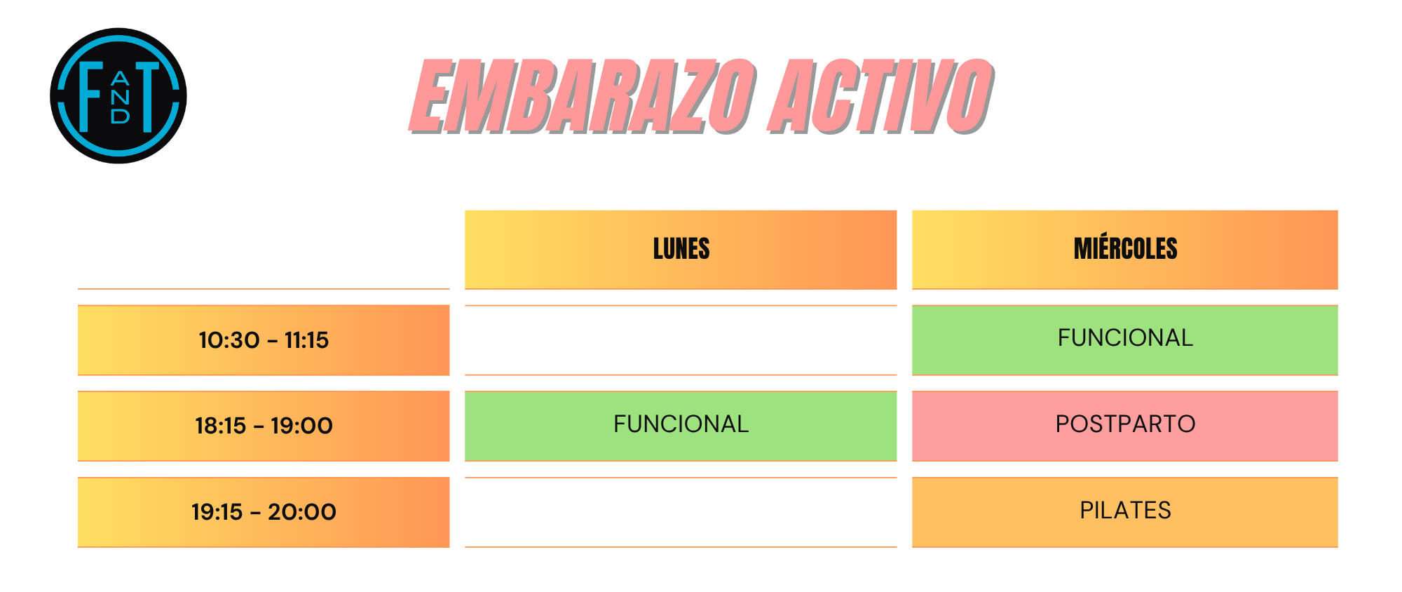 Horario de nuestras Clases de Pilates para embarazadas en Alcalá de Henares